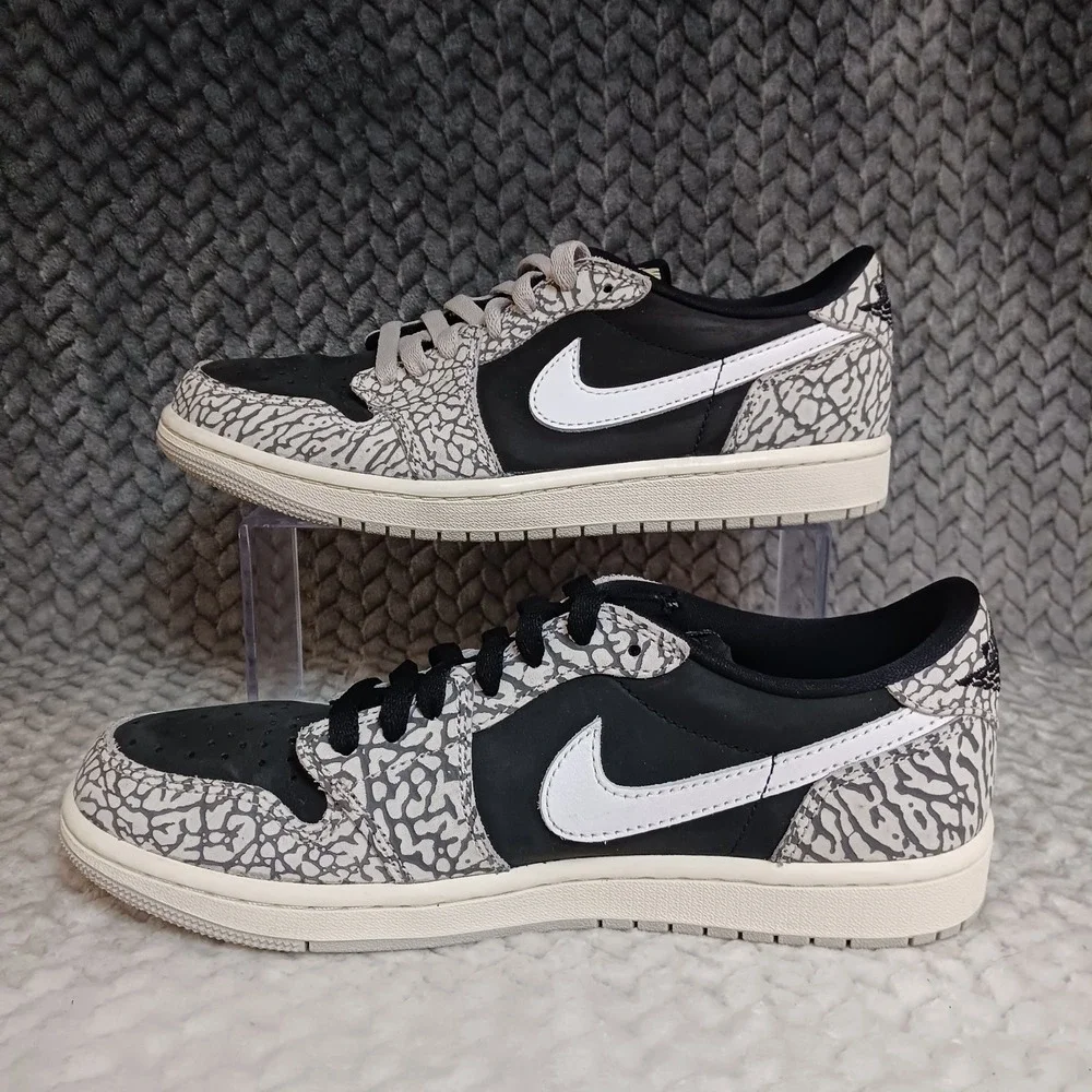Air Jordan 1 Retro OG Low Black Cement Men's Sneakers Shoes Size 8